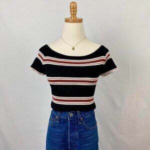 Off Shoulder Striped Top